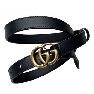 Authentic Gucci GG Marmont thin leather belt (75cm)